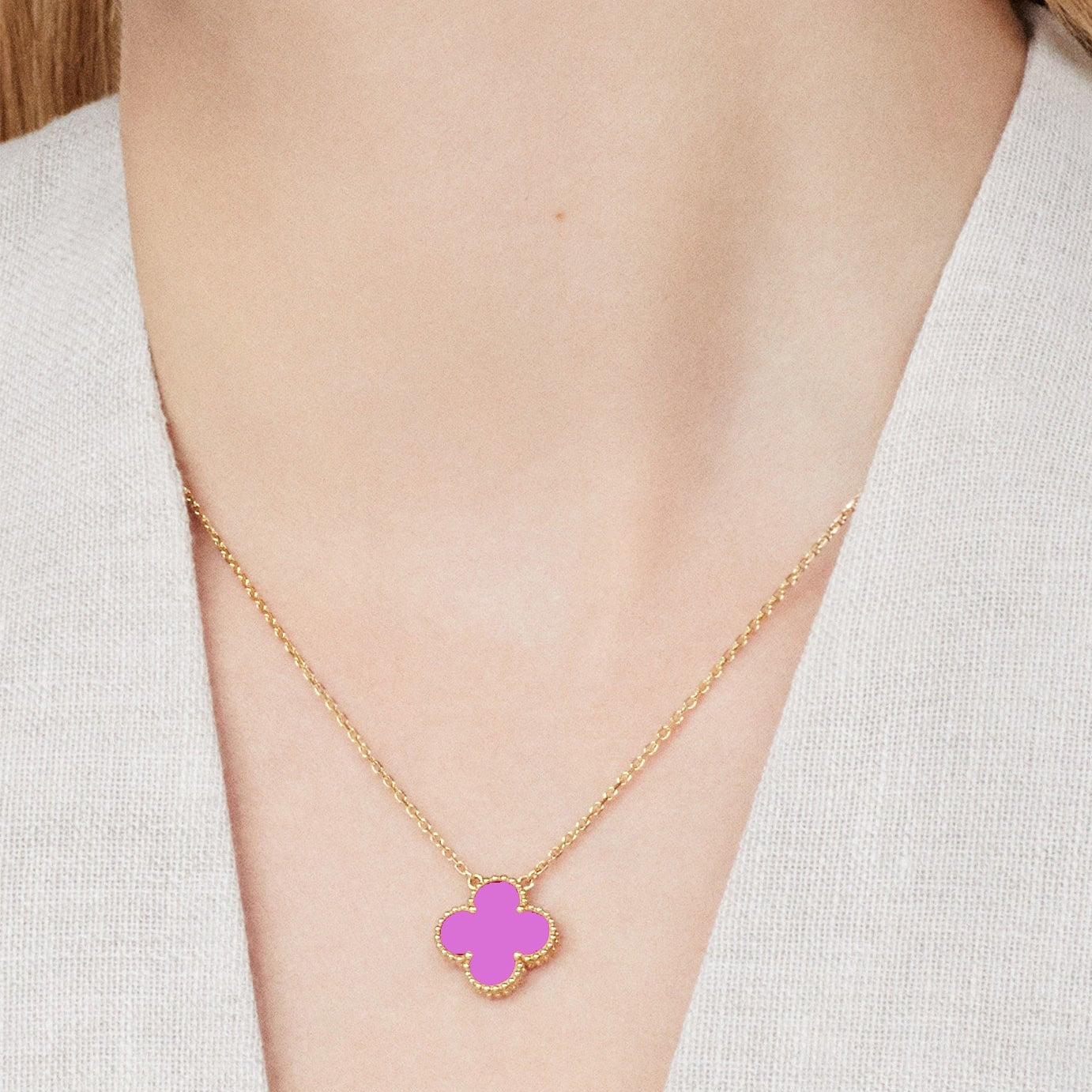 Purple Van Cleef Necklace by ROSHWE LONDON