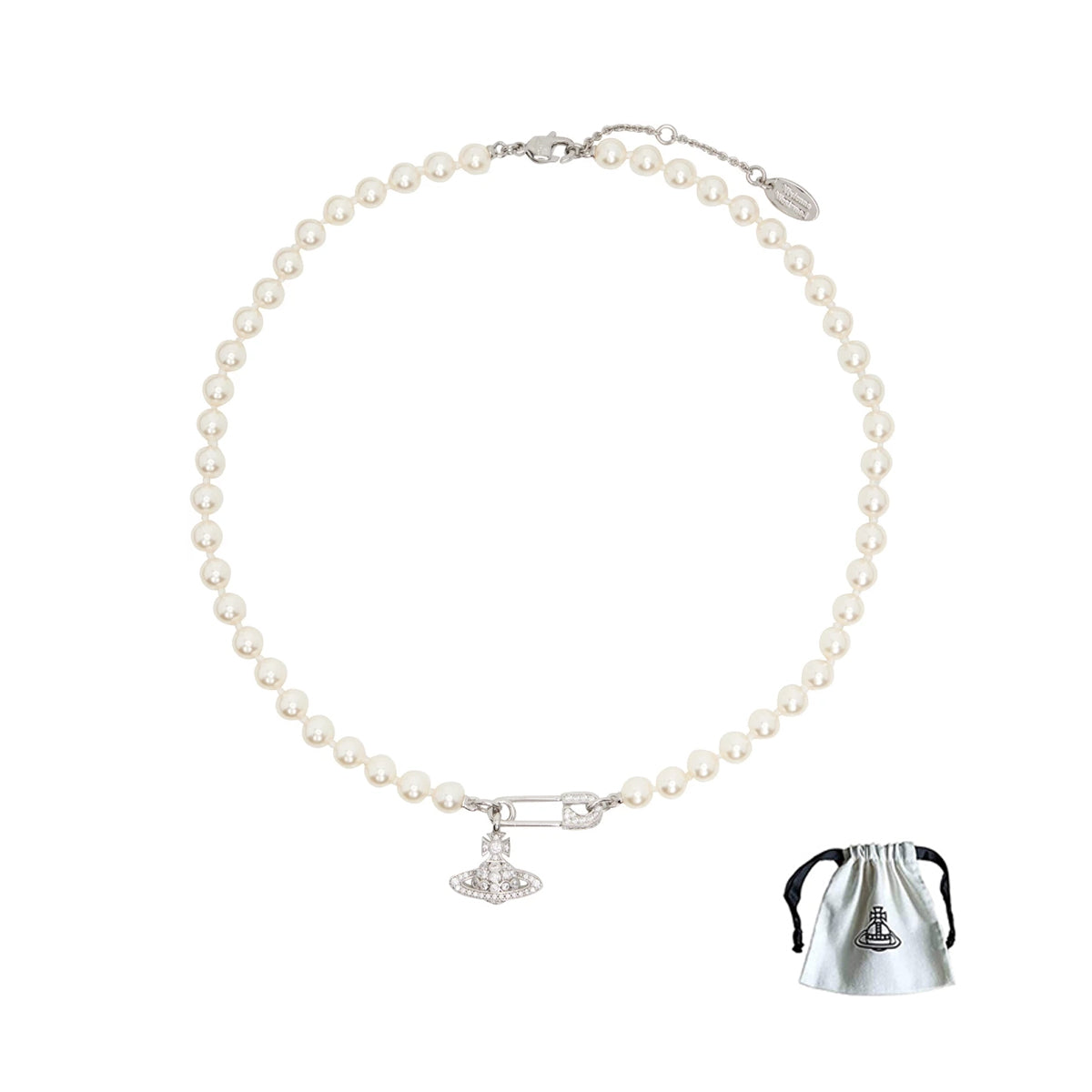 Lucrece Pearl Choker Planet Orb Necklace