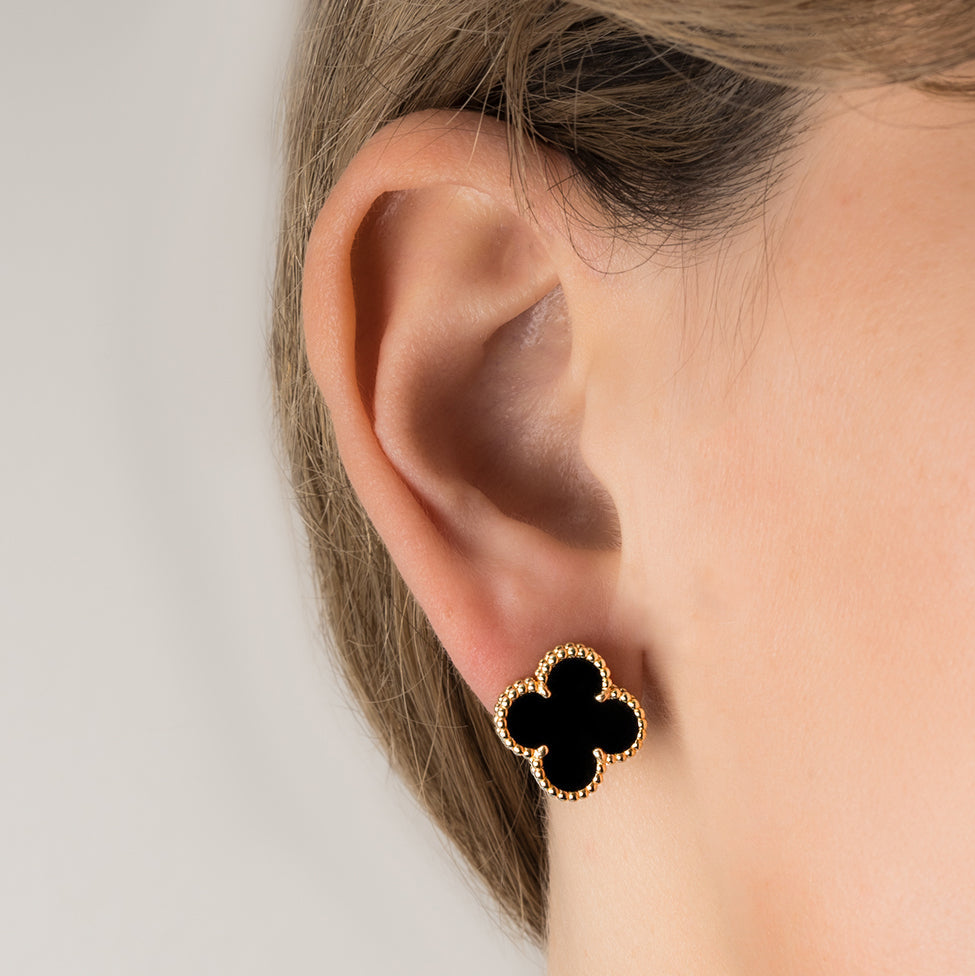 BLACK VAN CLEEF NECKLACE EARRINGS SET