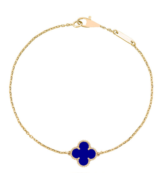 Blue Single Clover Four Leaf Van Cleef Bracelet by ROSHWE LONDON