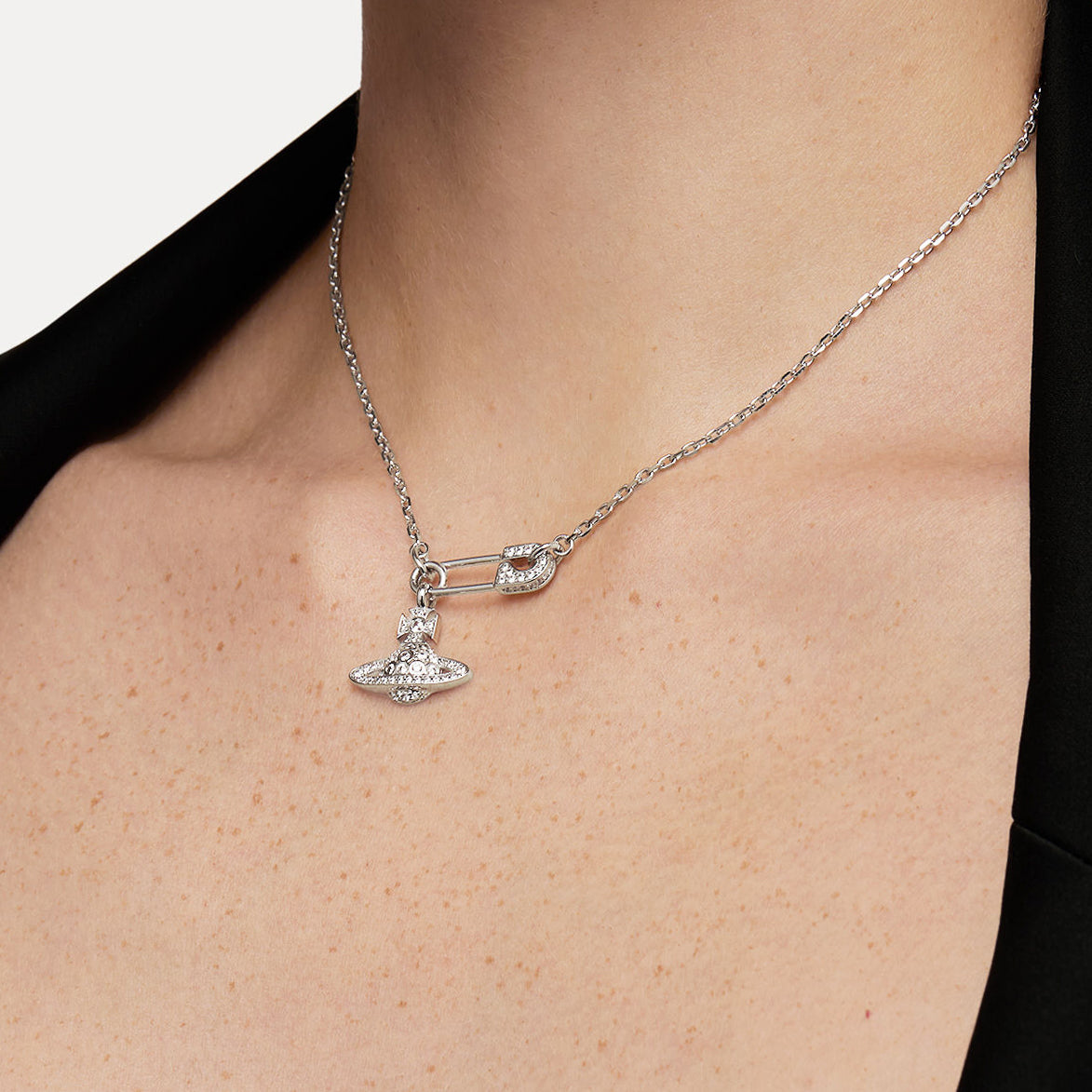 Vivienne westwood safety pin necklace hotsell