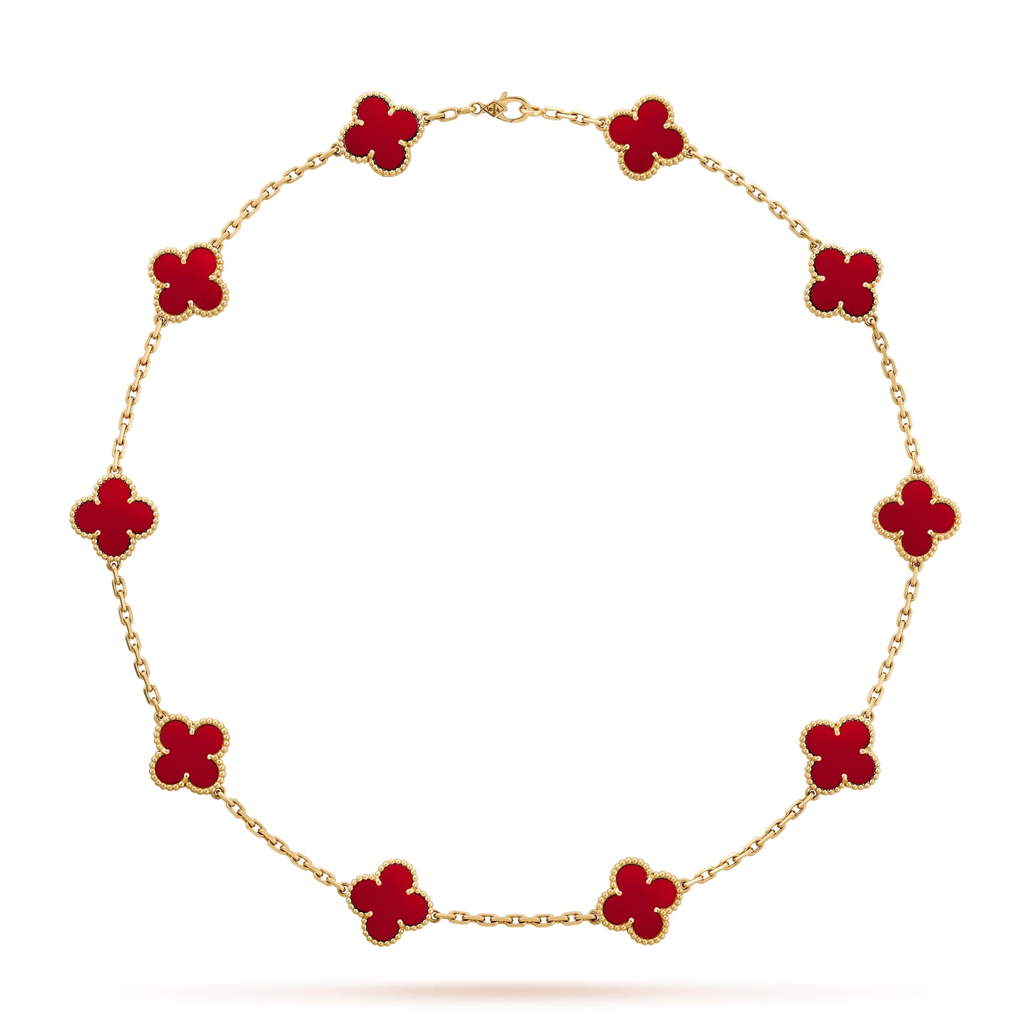 ROSHWE LONDON Red Clover Necklace Multi Motifs 925 Silver 18k Gold Plated